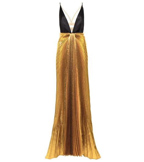 gucci pleated metallic gown|gucci evening gowns.